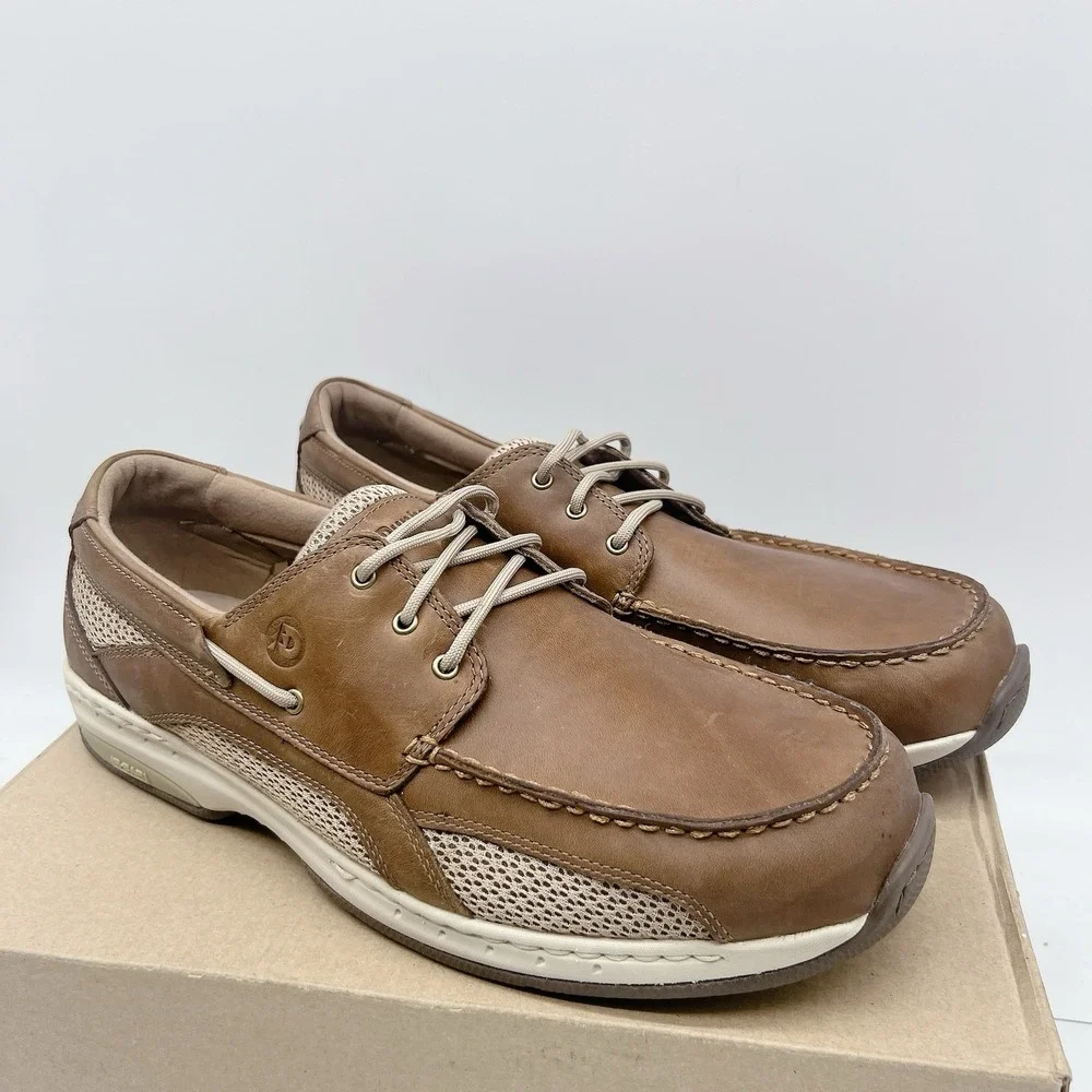 Dunham Captain Mens Slip On Comfort Loafers Tan Leather Size US 12 6E Extra Wide